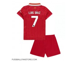 Liverpool Luis Diaz #7 Replik Heimtrikot Kinder 2024-25 Kurzarm (+ Kurze Hosen)